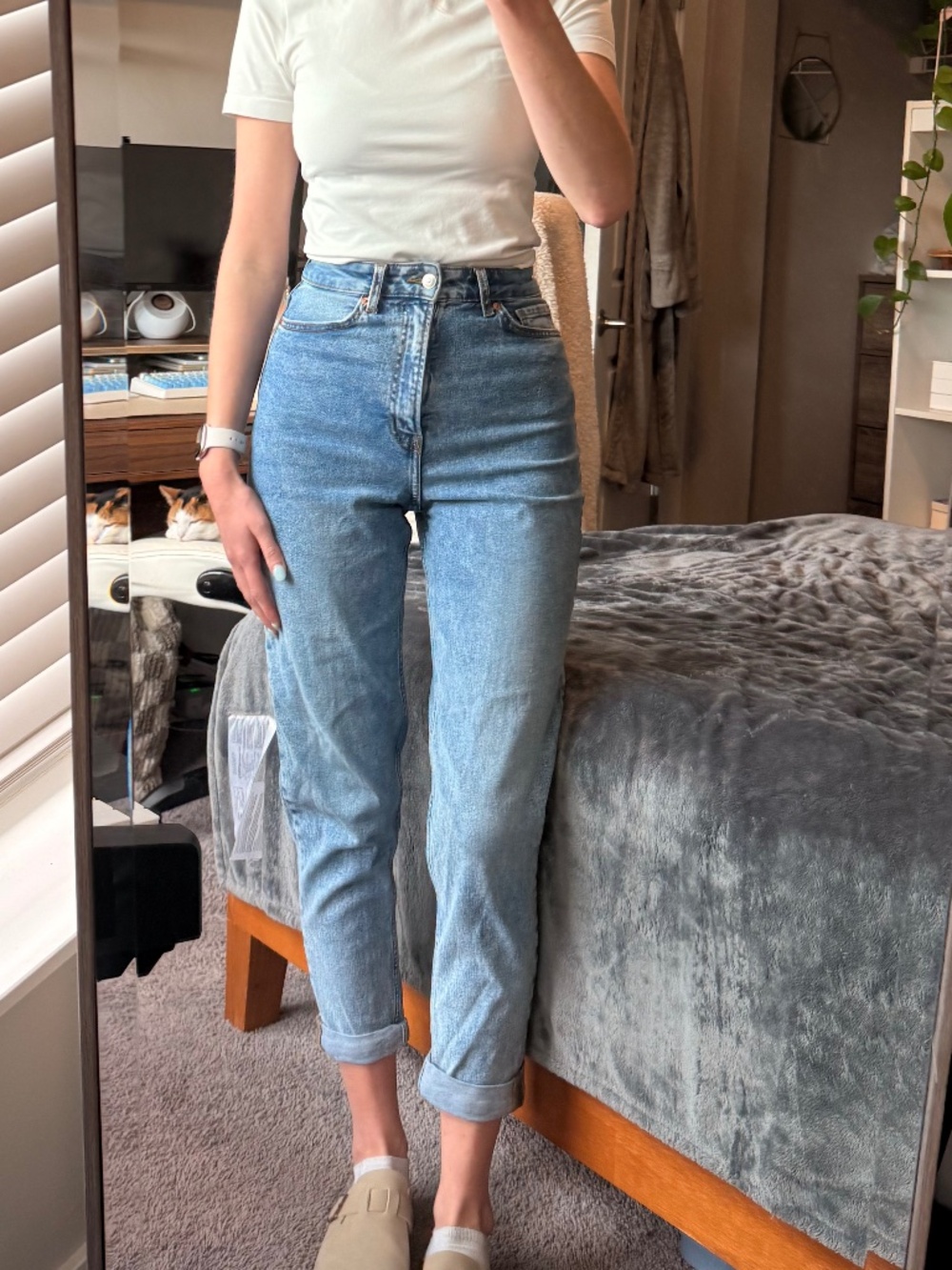 H&M High Rise Light Blue Mom Jeans